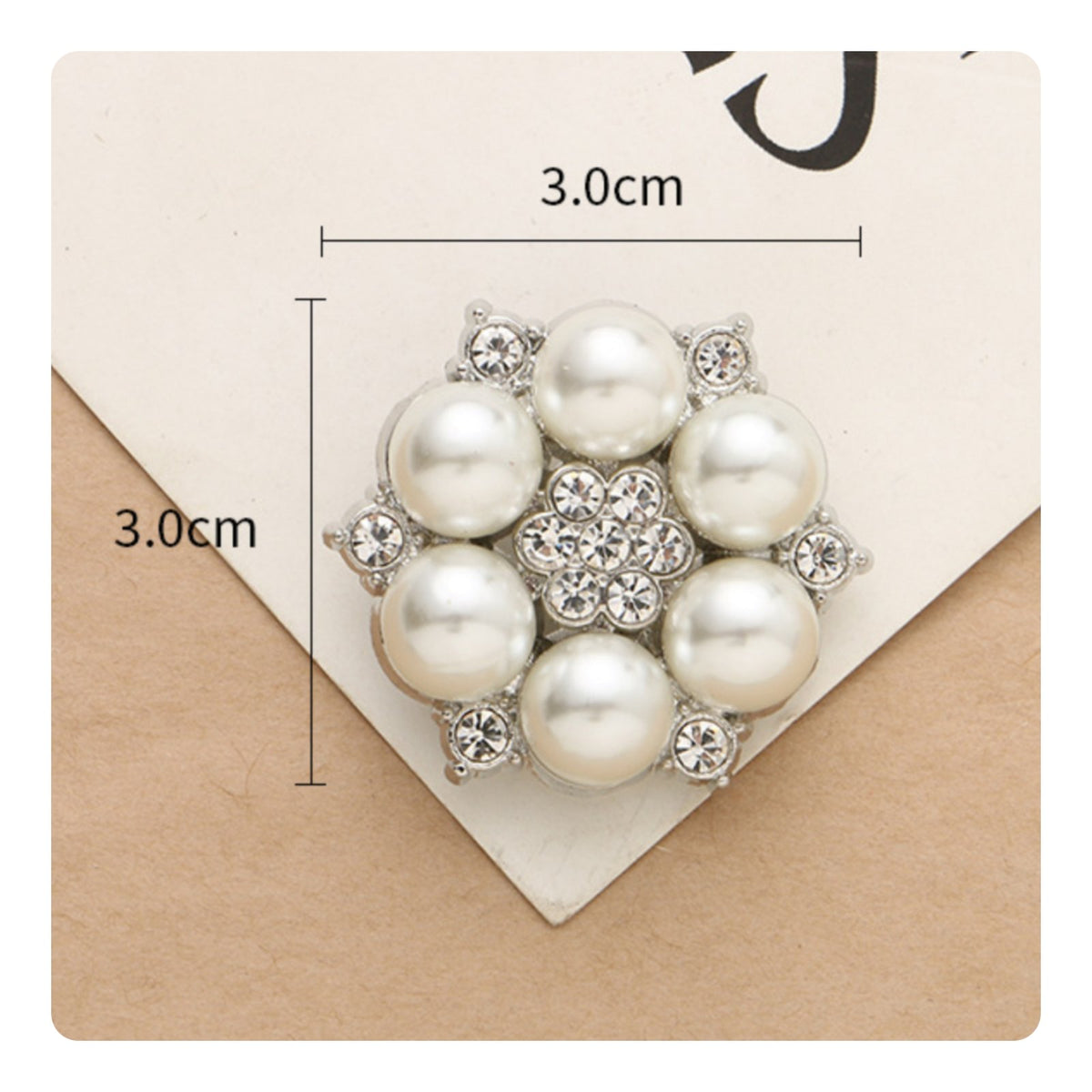 Pearl Rhinestone Flower Button Elegant Design Clothing Embellishment