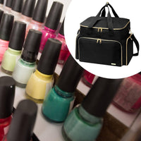 Double Layer Nail Storage Bag Detachable Dividers Nail Polish Organizer Bag Removable Divider Gel Polish Carry Case for Salon Workers
