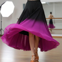 Modern Dance Swing Skirt Billowing Gradient Long Dance Skirt for Dancers