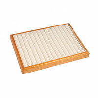 Linen Jewelry Tray Showcase Scratch Protection Wooden Jewelry Display Tray for Dresser Top