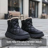 Waterproof Short Platform Snow Boots Stylish Design Platform Snow Boots Side Zipper for Young Adults, Snowy Weather, Outdoor, Casual Outings