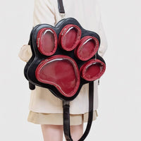 Paw Print Showcase Backpack Large Capacity Paw Print Display Backpack Japanese Style Fashion Accessory for Teens, Collectors, Conventions