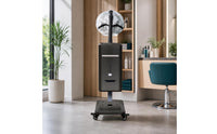Floor-Standing Hair Steamer 110V Silver-Toned Hooded Hair Steamer Beauty Equipment Caster Wheels