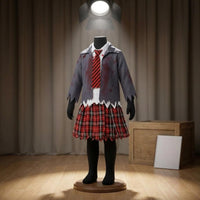Girl Zombie School Uniform Costume Horror Style Ghoulish Secondary School Costume for Kids