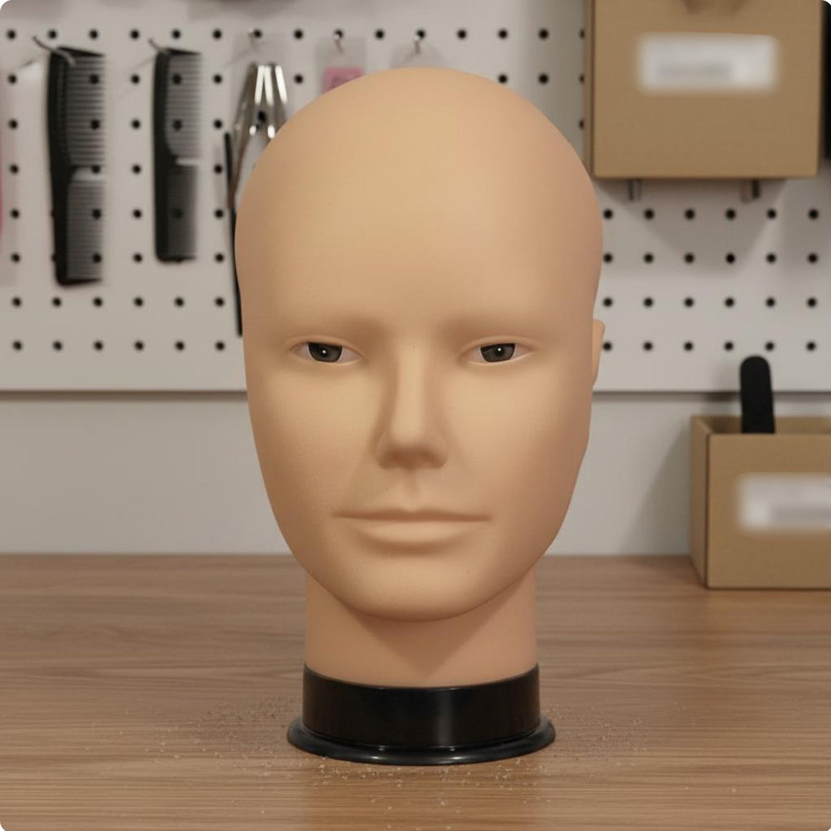Male Practice Head Smooth Surface Bald Practice Head Professional Beauty Supply for Cosplayers, Hair Stylists, Cosplay Room, Salon