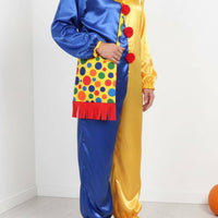 Clown Costume Set Curly Hair Polka Dot Clown Outfit Comfortable for Cosplayers