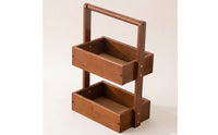 Wood Rack with Handle Portable Vanity Organizer Freestanding