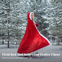 Santadesign Cape Full Length Design Long Red Holiday Mantle Attached Hood