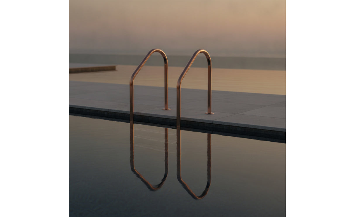 Rose-Gold Pool Ladder with Handrails Heavy-Duty Pool Ladder with Non-Slip Steps Sturdy Long-Lasting