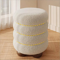Boucle Vanity Stool Easy to Clean Vanity Stool Multifunctional for Girls, Women