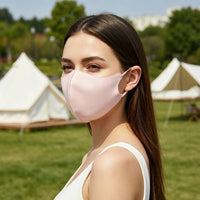 Cooling Facial Sun Cover Breathable Protection Face Covering SPF 50+ Equivalent Refreshing Silk Sun Cover for Driving, Travel