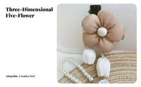 3D Padded Design Soft Flower Blossom Charm Handmade Look Five-Petal Cloth Flower Pastel Colors for Maker S, Keychain Making, Scrapbooking