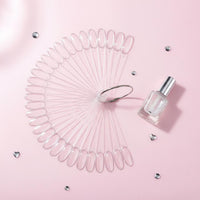 50 Pieces Fan Shape Nail Swatches Double-Layer Fan Nail Color Chart