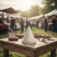 Band Display Cone Dustproof Band Cone Display Waterproof Wooden Base Bracelet Stand Market Vendors, Dresser
