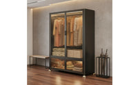Adjustable Metal Wardrobe Easy to Clean Metal Storage Locker Clothing Organizer Attractive Doors Bedroom Furniture for Children