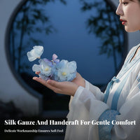 Lustrous Bead Lotus Crown Vintage Design Traditional Chinese Attire Hair Accessory Gauze Flower Headdress Celestial Ancient