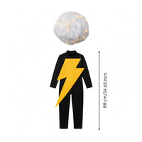 Electric-Bolt Costume Fuzzy Cloud Cap Costume Long-Sleeve for Children