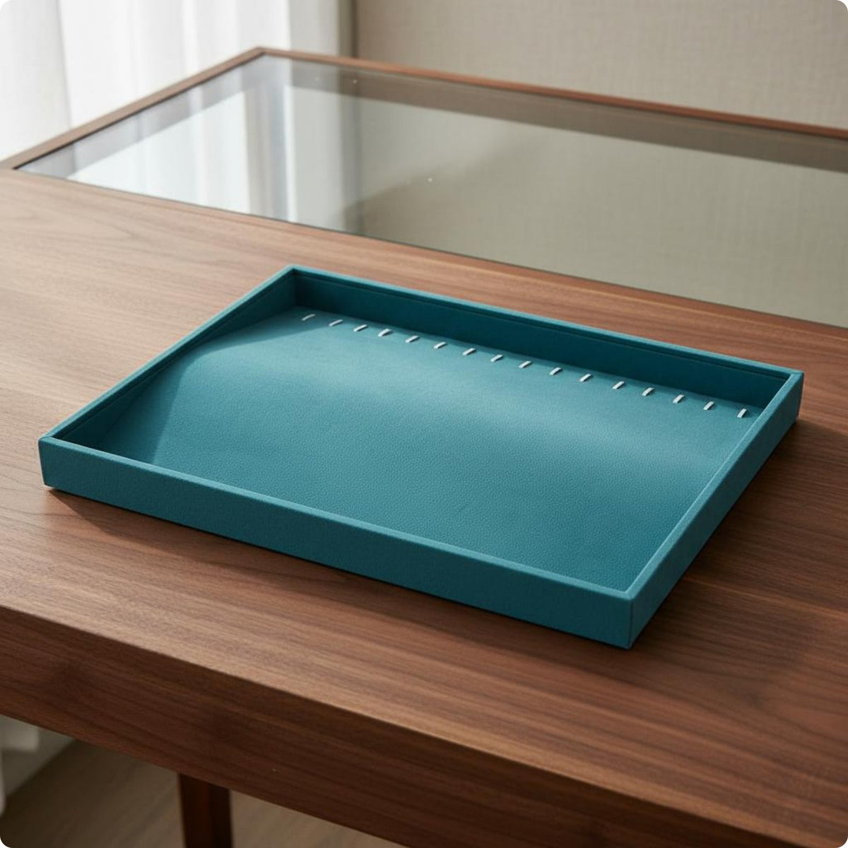 Jewelry Tray Velvet Lined Necklace Tray Space-Saving for Craft Fair