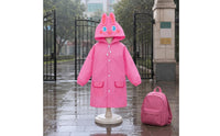 Kids Hooded Raincoat Waterproof Cartoon Rain Poncho Soft Material
