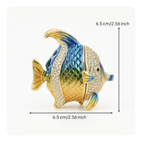 Fish Jewelry Box Shiny Ornament Small for Vanity, Display Shelf, Collectors