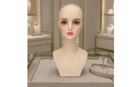 Mannequin Head with Shoulders Tapered Torso Hairpiece Bust Mannequin Elegant Hairpiece Display Bust