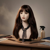Realistic Mannequin Head with Shoulders Polished Surface Display Bust Head