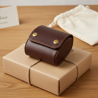 Vintage Watch Storage Box Soft Interior Lining Oval Watch Holder Individual Organizer Sturdy Protection Removable Pillows