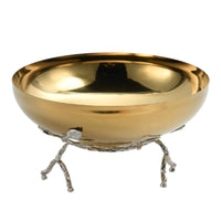 Decorative Bowl with Branch Stand Reflective Bowl with Stand Ornate for Tabletop
