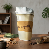 Coffee Cup Costume Brown and White Cup-Shaped Costume Easy to Wear for Adults