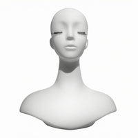 Female Mannequin Head Bust PVC Jewelry Display Head Molded Ears