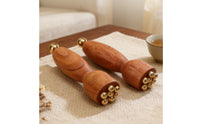 Facial Massager with Brass Beads Handheld Massage Tool with Acupressure Side