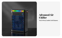 Colorful Night Light Desktop Water Cooling Fan 5 Speed Settings Portable Air Cooler Fan Adjustable Airflow for Office, Bedroom, Dorm Room