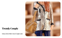2 Pieces Miniature Couple Figurine Collectible 1:64 Scale model:64 Scale People Model DIY Scene Miniature Character Model