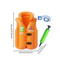 Inflatable Swim Vest High Collar Water Safety Gear Front Buckle Closure for Pool