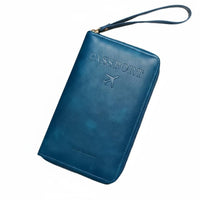 Passport Holder Multi-Functional Blocking Travel Wallet Zipper Closure