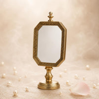 Tabletop Mirror Stand Vintage-Aesthetic Ornate Mirror Stand Reflective
