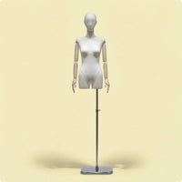 Half-Body Female Mannequin Telescopic Clothing Form Mirrored Base