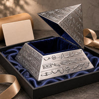 Pyramid Jewelry Box Engraved Pattern Tin Alloy Jewelry Box Decorative