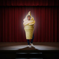 Soft Serve Cone Costume Single-Piece Ice Cream Cone Costume Waffle Texture