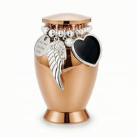 Keepsake Urn with Photo Pendant Personalized Ash Holder Polished for Office Desk