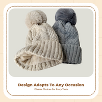 Fleece Lined hat, Warm Knit Winter Hat for Women, Soft Cap