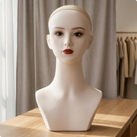 PVC Mannequin Bust Skin Tone 44 Cm Mannequin Bust Full Round Back for Shop Window
