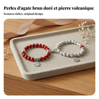 2 Pieces Attractive Couple Bracelet Set Romantic Gift Heart Attraction Bracelet