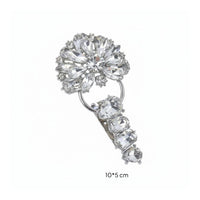 Sew-on Coat Buckle Sparkling Crystals Gold Tone Decorative Garment Fastener