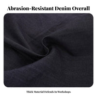 Thickened Material Long Sleeve Denim Smock Stain-Resistant Denim Work Coverall Large Front Pocket for Mechanics, Factory, Workshop
