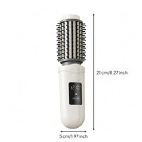 Cordless Curling Brush Evenly Spaced Bristles Heated Barrel Brush Rounded Handle