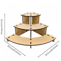 3-Tier Wooden Display Riser Multi-Layer Cosmetic Organizer Rack Reversible Configuration Cupcake Stand for Small Business Owners, Collectors