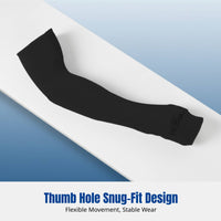 Ice Silk Arm Sleeves, Sun Protection, Extended Thumb Hole, Cycling Sports, Unisex, Spandex Lycra, Solid Color