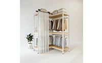 Accessible Corner Wardrobe Space-Saving Corner Garment Rack Accessible Clothes Rack Easy to Reach Metal Wardrobe Cabinet Large