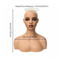 Shoulder Mannequin Bust PVC Realistic Head Bust for Salon Stylists